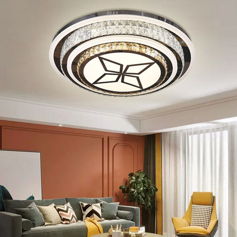 Geometric Crystal LED Ceiling Light in Modern Creative Style Stainless-Steel Ceiling Fixture for Living Room