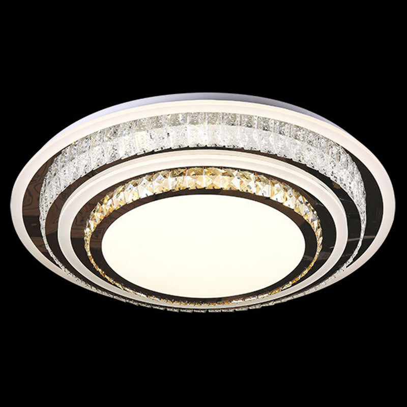 Geometric Crystal LED Ceiling Light in Modern Creative Style Stainless-Steel Ceiling Fixture for Living Room
