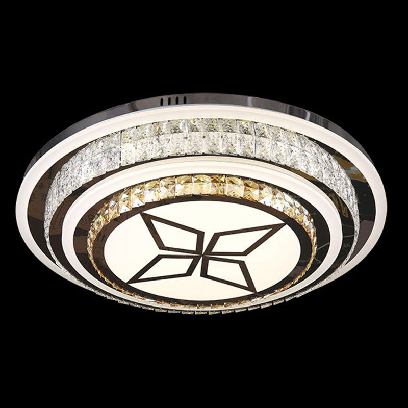Geometric Crystal LED Ceiling Light in Modern Creative Style Stainless-Steel Ceiling Fixture for Living Room