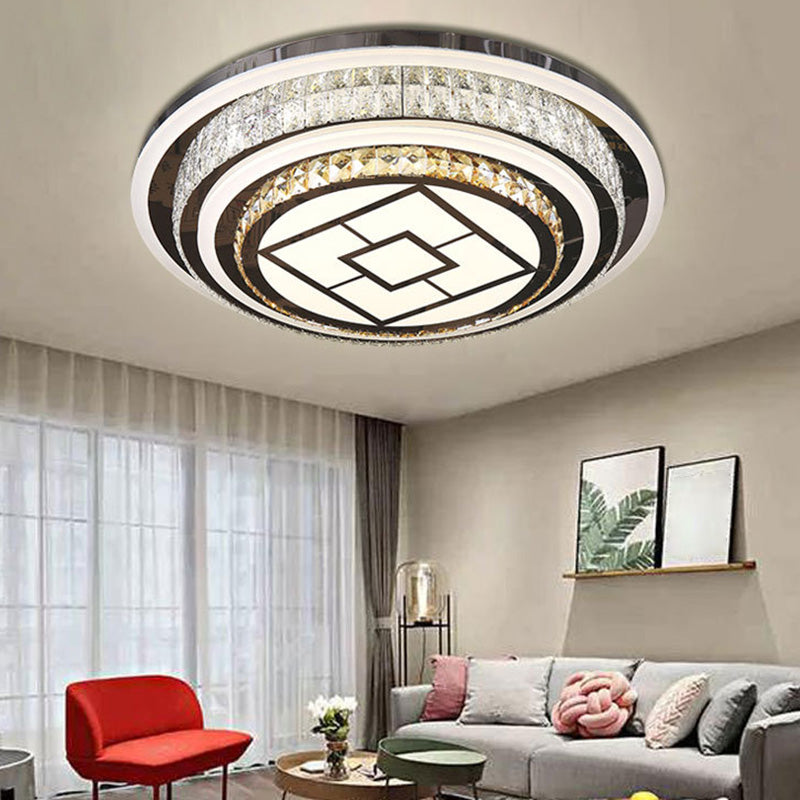 Geometric Crystal LED Ceiling Light in Modern Creative Style Stainless-Steel Ceiling Fixture for Living Room