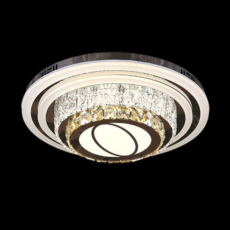 Geometric Crystal LED Ceiling Light in Modern Creative Style Stainless-Steel Ceiling Fixture for Living Room