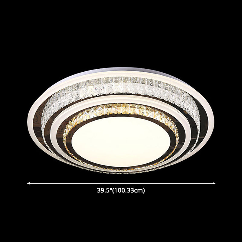 Geometric Crystal LED Ceiling Light in Modern Creative Style Stainless-Steel Ceiling Fixture for Living Room