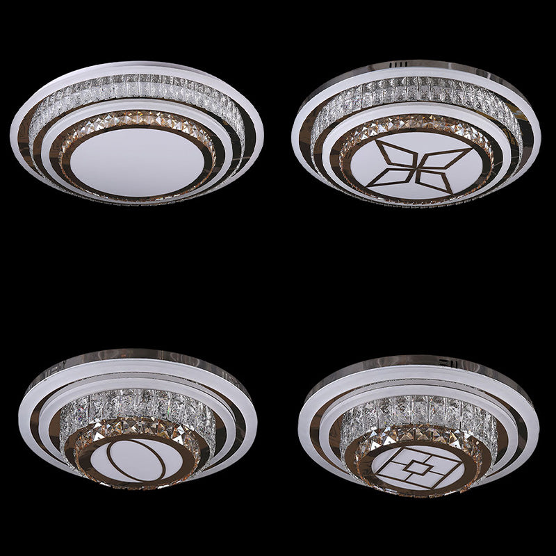 Geometric Crystal LED Ceiling Light in Modern Creative Style Stainless-Steel Ceiling Fixture for Living Room