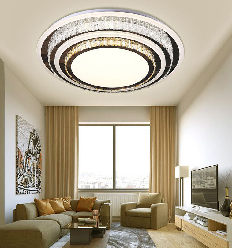Geometric Crystal LED Ceiling Light in Modern Creative Style Stainless-Steel Ceiling Fixture for Living Room