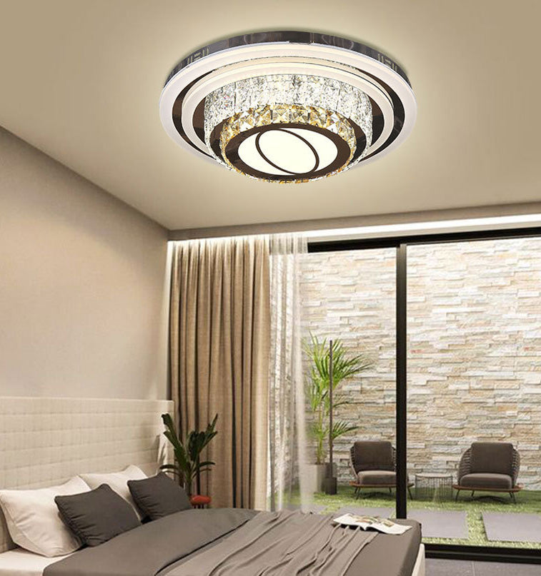 Geometric Crystal LED Ceiling Light in Modern Creative Style Stainless-Steel Ceiling Fixture for Living Room