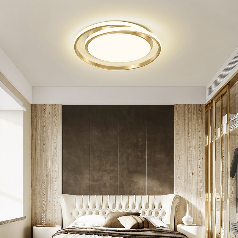 Round 1-Light LED Flush Light New Modern Acrylic Flush Mount Ceiling Light Fixtures for Bedroom