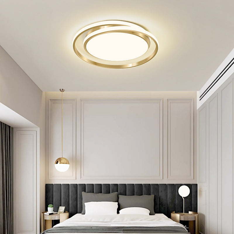 Round 1-Light LED Flush Light New Modern Acrylic Flush Mount Ceiling Light Fixtures for Bedroom