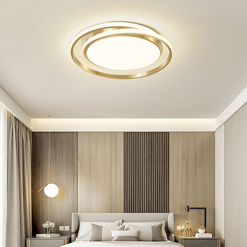 Round 1-Light LED Flush Light New Modern Acrylic Flush Mount Ceiling Light Fixtures for Bedroom