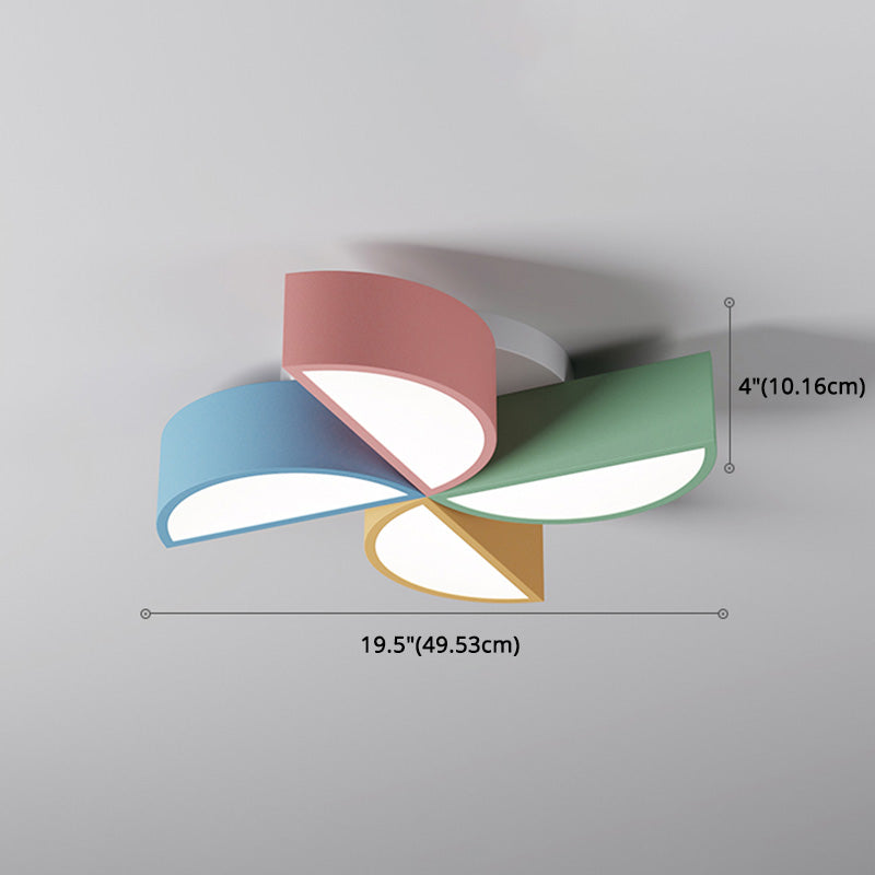 LED Bedroom Flush Mount Light Fixture Macaron Multi-Color Flush Ceiling Light with Windmill Acrylic Shade