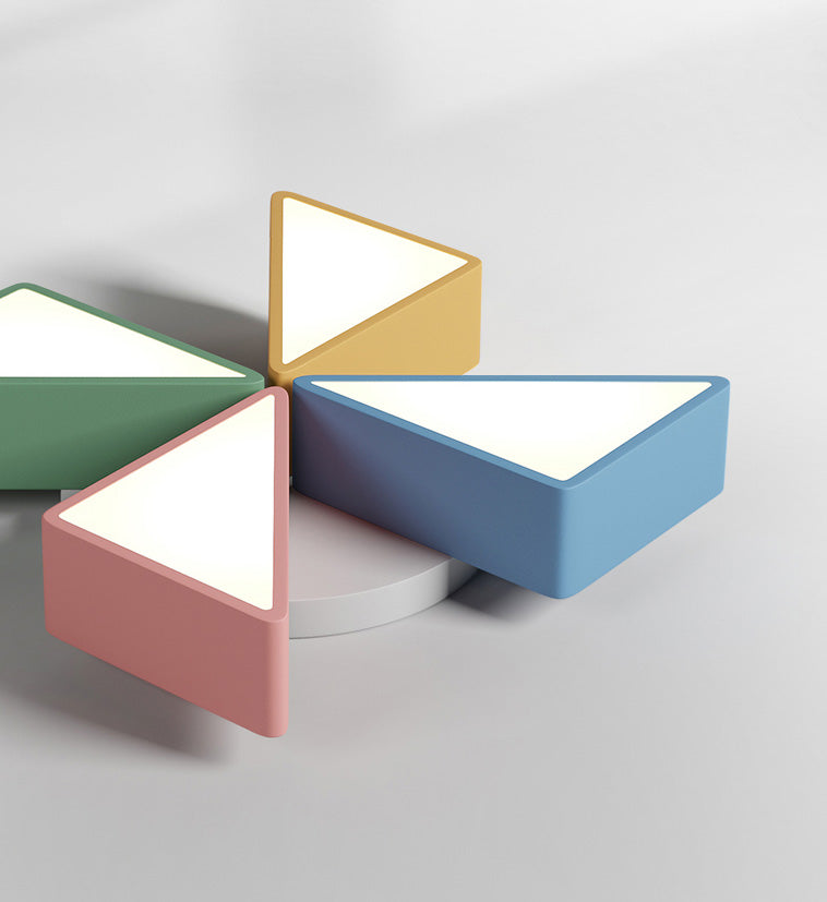 LED Bedroom Flush Mount Light Fixture Macaron Multi-Color Flush Ceiling Light with Windmill Acrylic Shade