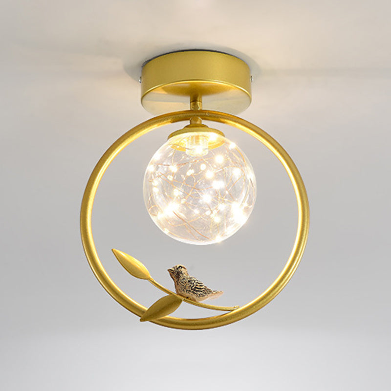 Plafonnier encastré sphérique moderne en verre transparent pour couloir LED