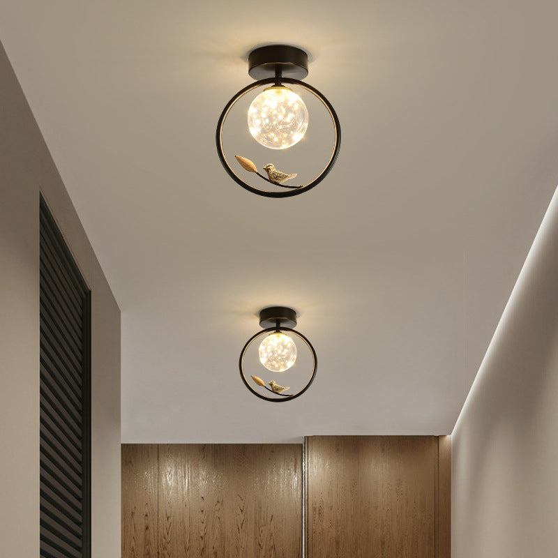 Plafonnier encastré sphérique moderne en verre transparent pour couloir LED