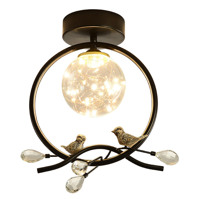 Moderne Sferische Flush Plafond Licht Transparant Glas Gang LED Flush Licht