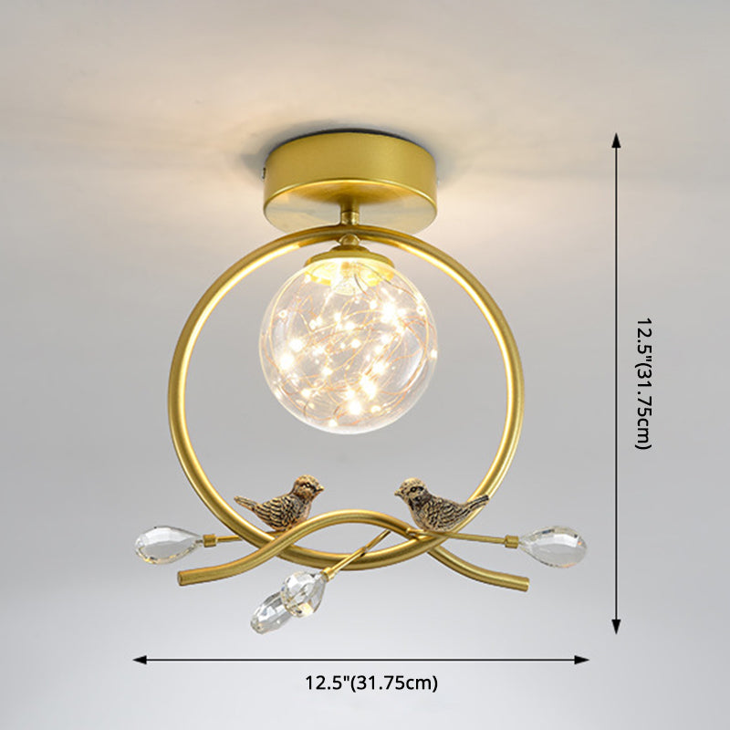 Moderne Sferische Flush Plafond Licht Transparant Glas Gang LED Flush Licht