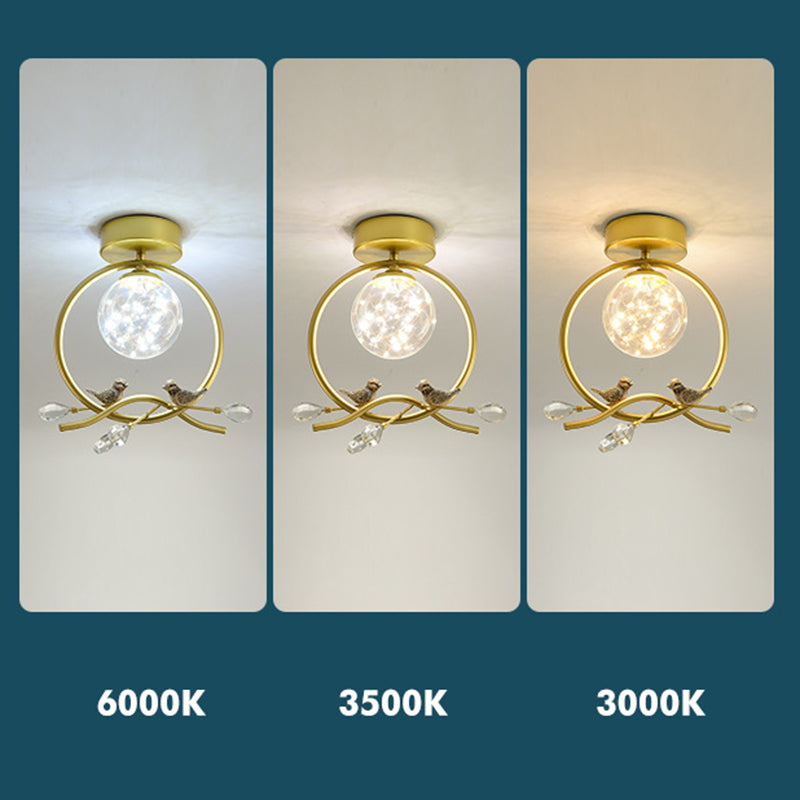 Plafonnier encastré sphérique moderne en verre transparent pour couloir LED