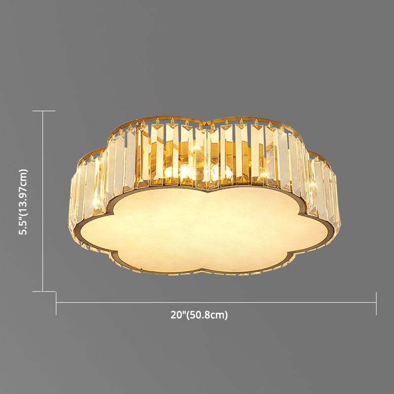 Plafonnier LED en cristal fleuri dans un style de luxe moderne en fer forgé pour chambre à coucher