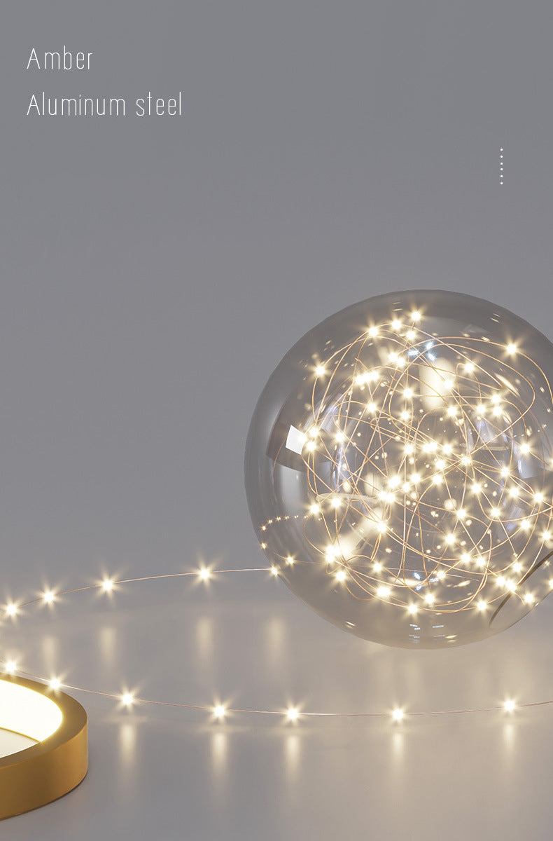 Trendy Modern Circular Plafond Lamp Clear Glass Bedroom LED Flush Mount in Zwart-Goud