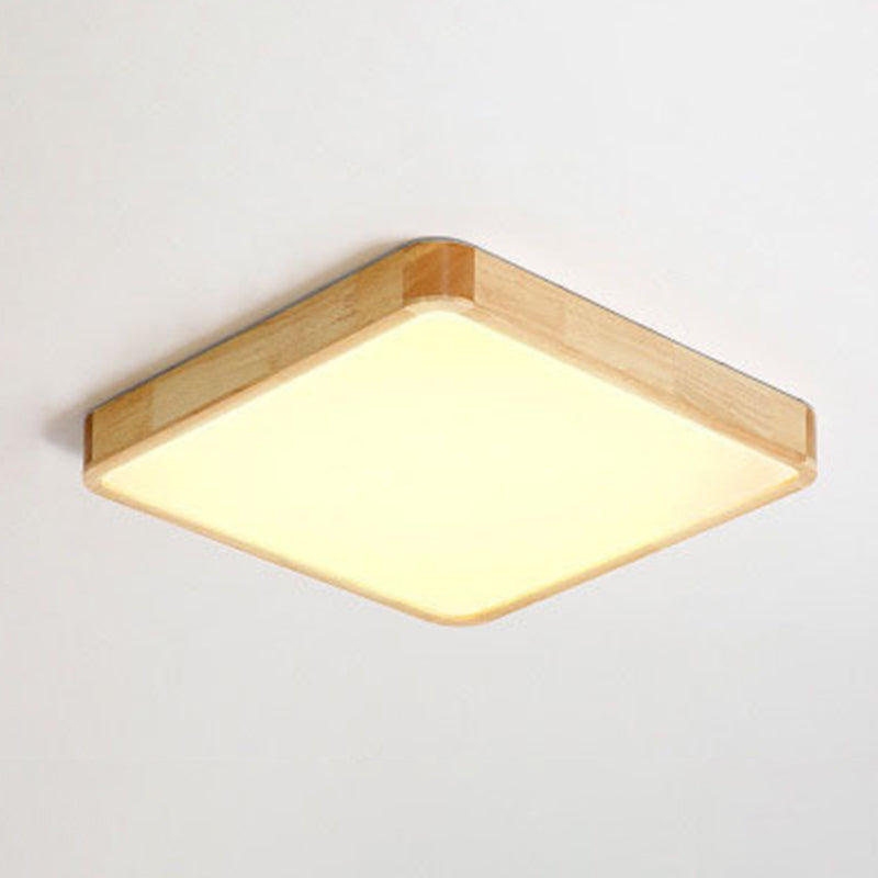 Moderno LED de montaje de luz de montaje de color beige Iluminación de montaje de color beige con sombra de madera