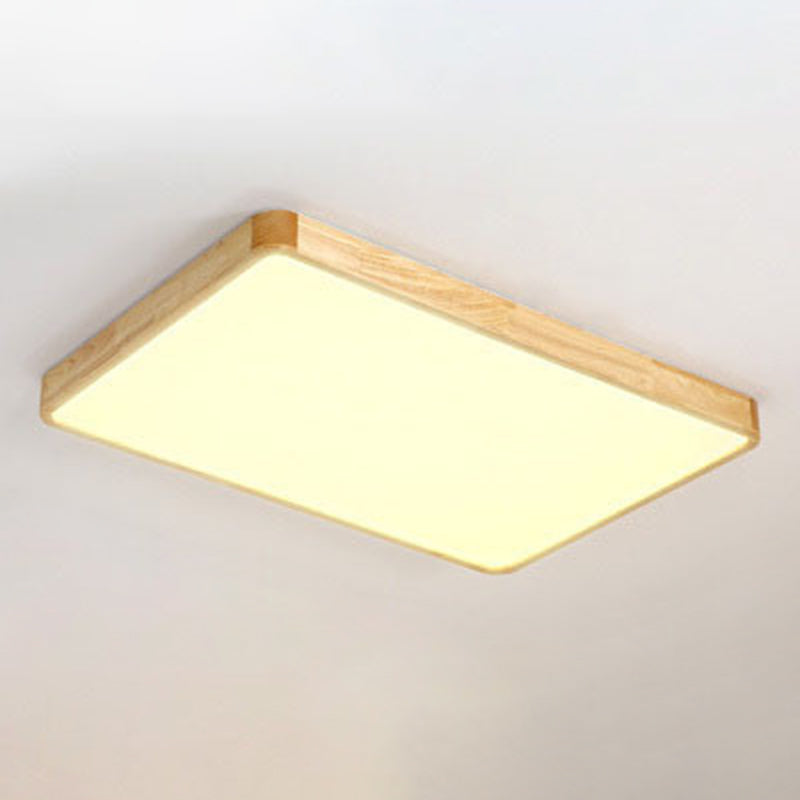 Moderno LED de montaje de luz de montaje de color beige Iluminación de montaje de color beige con sombra de madera