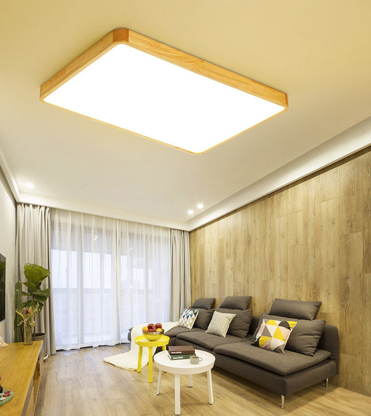 Moderno LED de montaje de luz de montaje de color beige Iluminación de montaje de color beige con sombra de madera