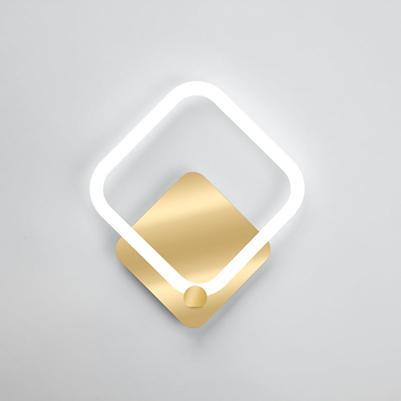Gold Led Wall Sconce Lighting Modern Style Acrylic Ultra-thin Wall Light for Bedroom Living Room