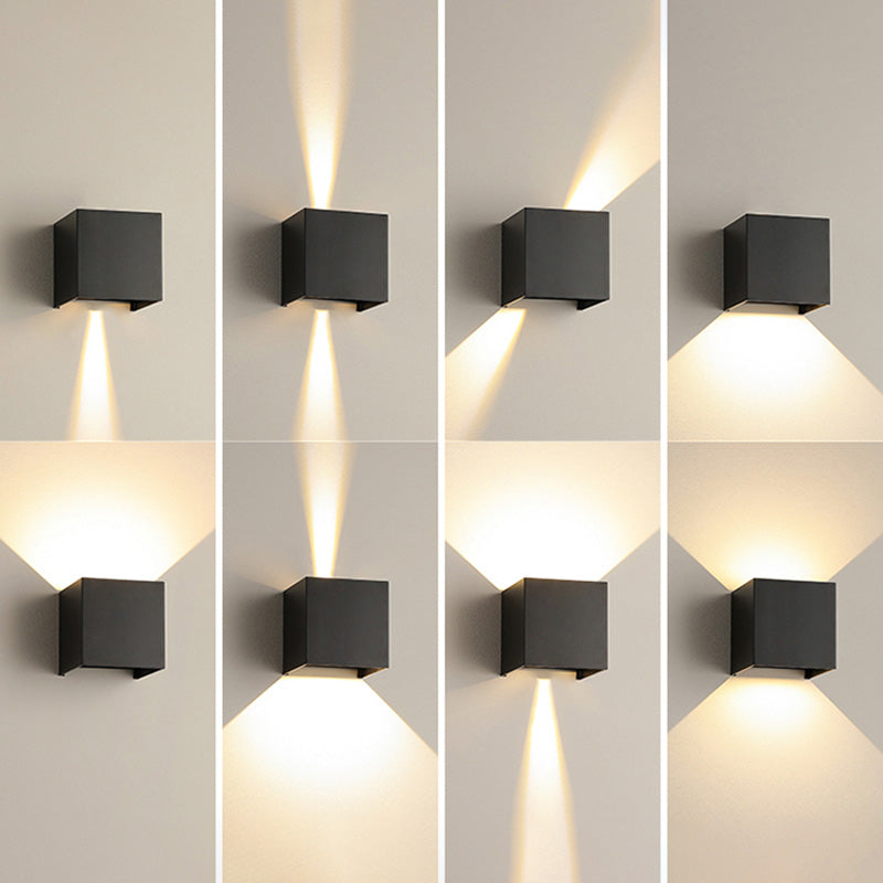 Moderner minimalistischer Stil quadratisch auf und ab LED Wandleuchte Metallwandleuchten für Außenwand