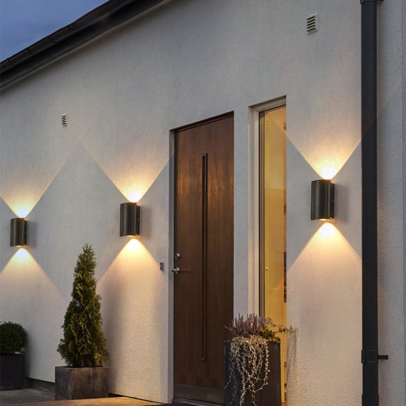 Tubes de style minimaliste moderne de haut en bas de la mur à lad lad lampe à la paroi des lumières murales en métal pour mur extérieur