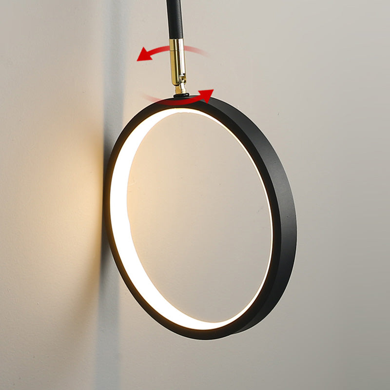 Black Metall LED -Wandlampe 2 Leichte hängende Wandleuchte mit Glaskugel und Acrylschatten