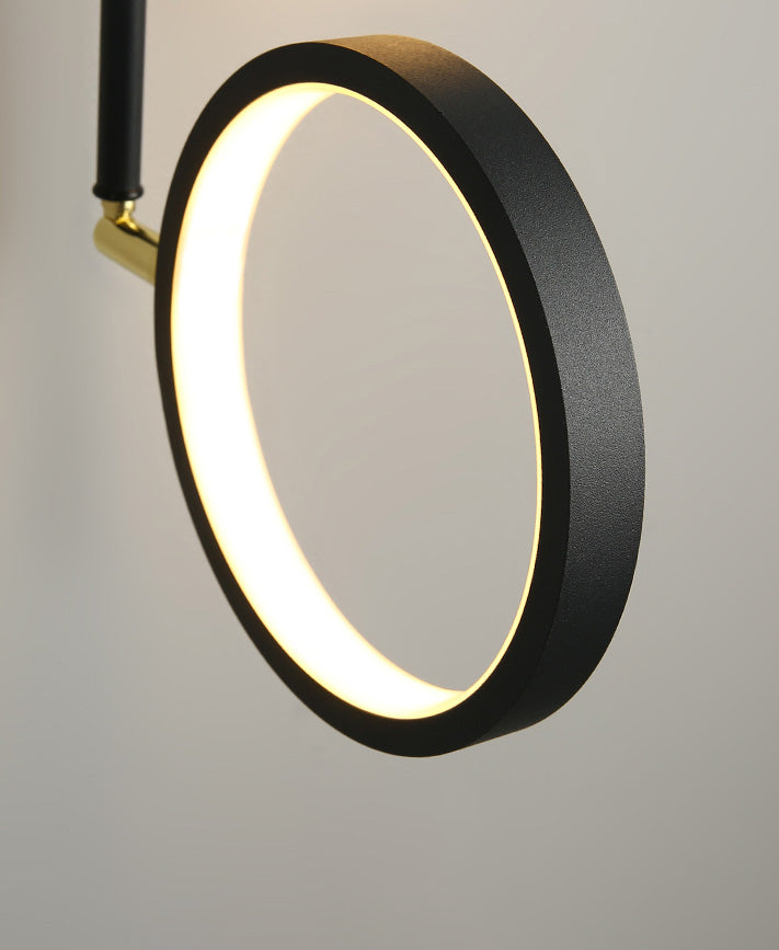 Black Metal LED Wall Lamp 2 Light Hanging Wall Sconce Lamp with Glass Globe and Acrylic Shade