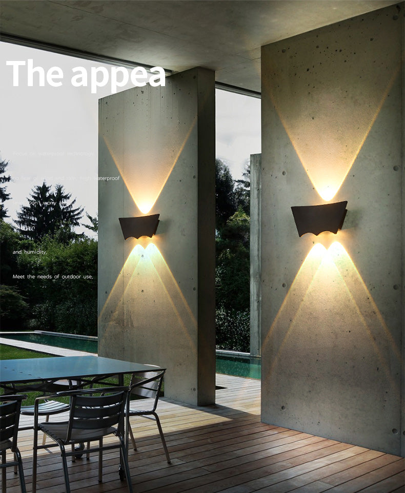 Modern Minimalist Style Up and Down LED Wall Sconce Metal Sconce Light Fixtures for Outside Wall