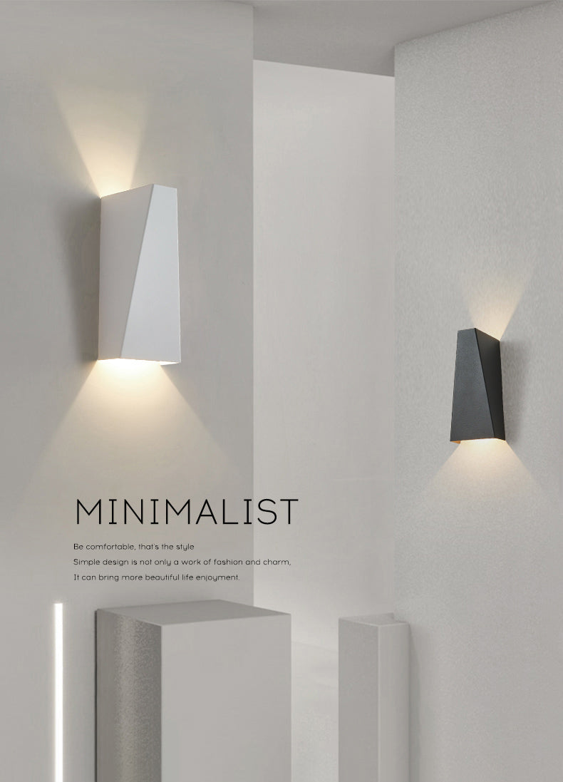 Modern Minimalist Style Geometric Up and Down LED Wall Sconce Metal Wall Light for Stairway