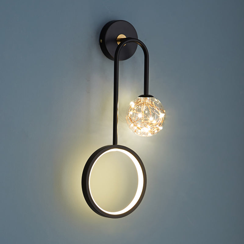 Metallo lampada appesa a parete in vetro a parete a parete in metallo a parete a parete con piastra backplate metallica