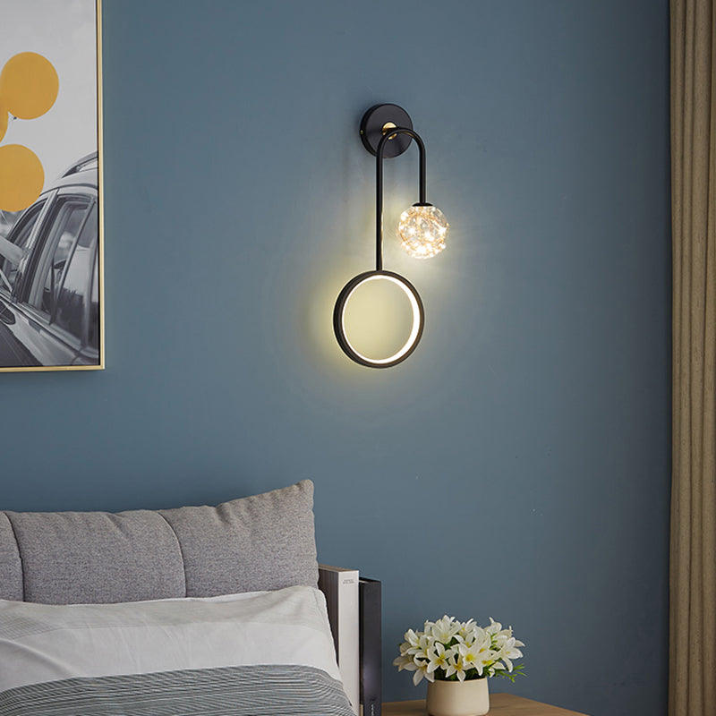 Metallo lampada appesa a parete in vetro a parete a parete in metallo a parete a parete con piastra backplate metallica