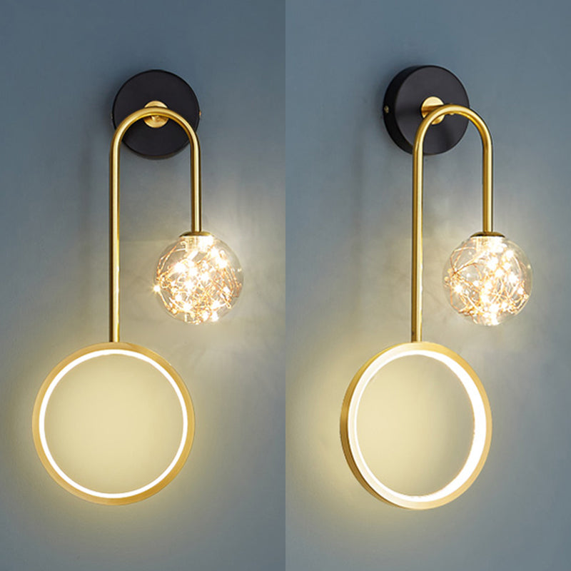 Metallo lampada appesa a parete in vetro a parete a parete in metallo a parete a parete con piastra backplate metallica