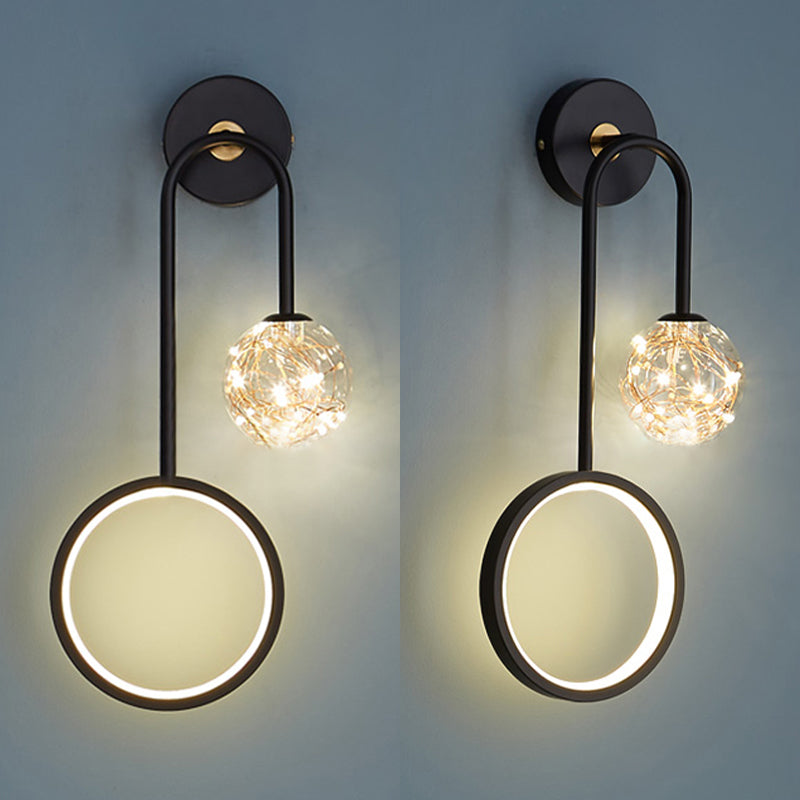 Metallo lampada appesa a parete in vetro a parete a parete in metallo a parete a parete con piastra backplate metallica