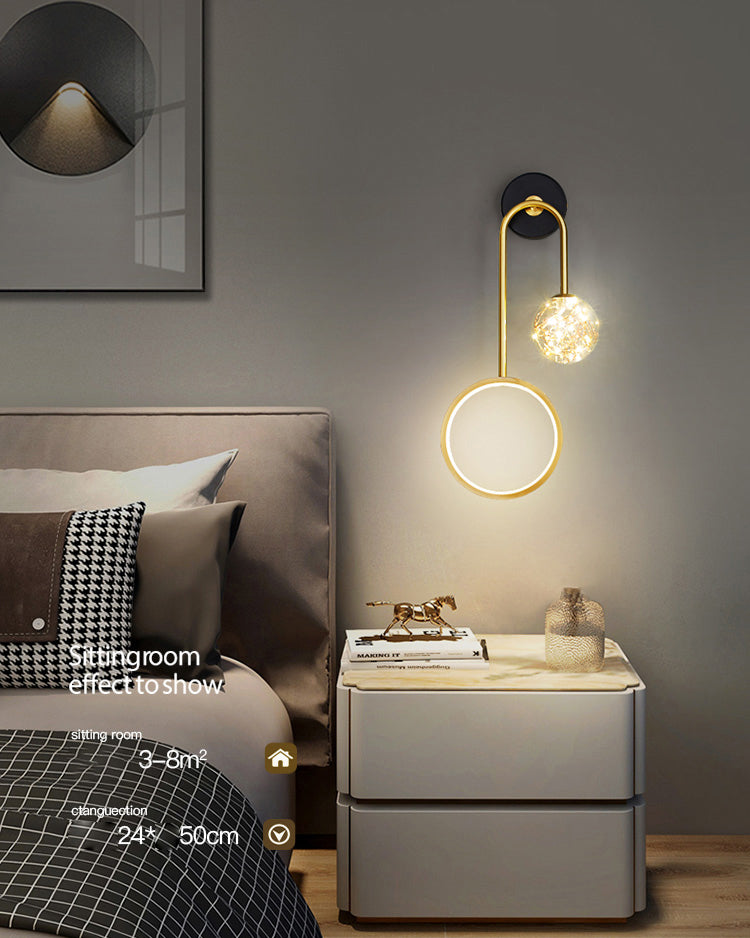 Metallo lampada appesa a parete in vetro a parete a parete in metallo a parete a parete con piastra backplate metallica