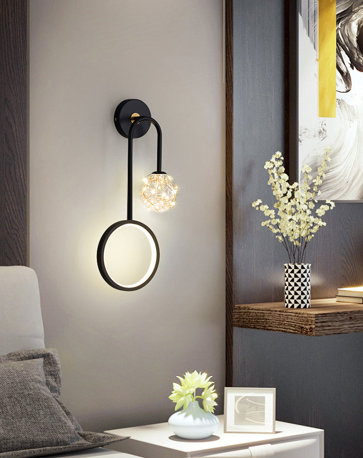 Metallo lampada appesa a parete in vetro a parete a parete in metallo a parete a parete con piastra backplate metallica