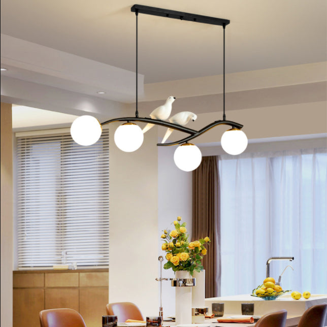 Sphere Island Chandelier Lights Contemporary Glass Chandelier Lighting Fixtures for Dining Table