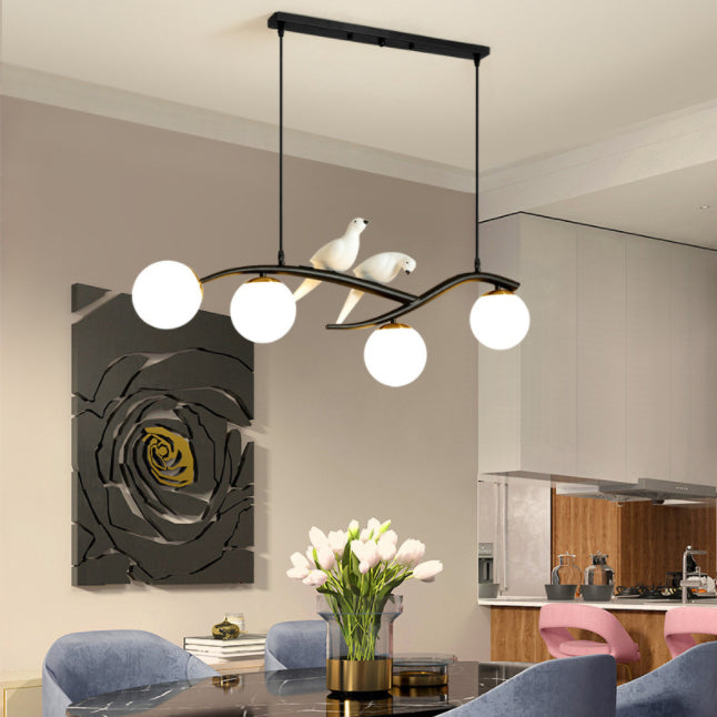 Sphere Island Chandelier Lights Contemporary Glass Chandelier Lighting Fixtures for Dining Table