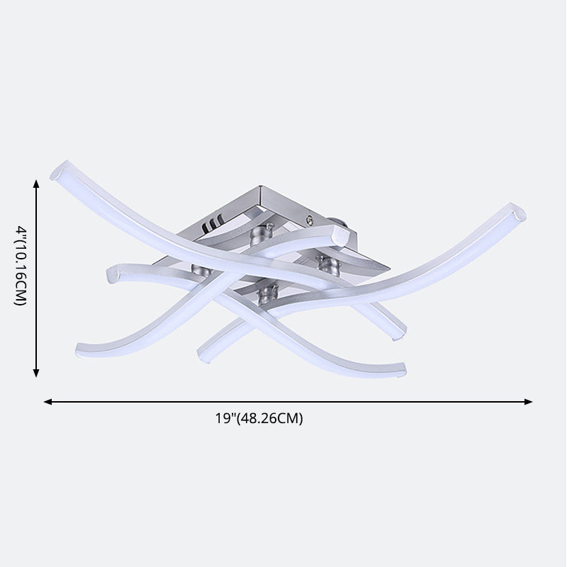 Linear Sputnik Flush Mount Ceiling Light New Modern Aluminum Flush Light for Bedroom