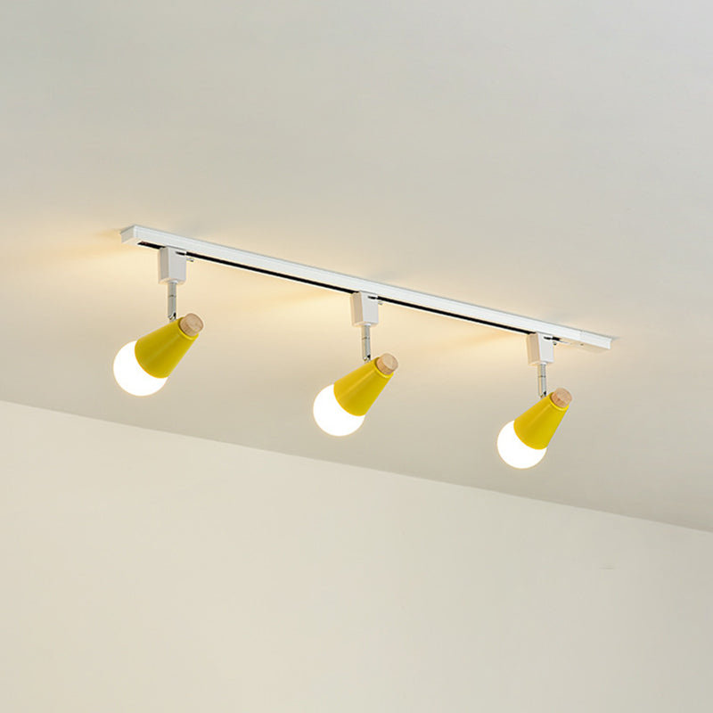 Nordic Macaron Style Open Bulb Ceiling Light Multi-color Semi-Flushmount Light for Home Living Room Aisle