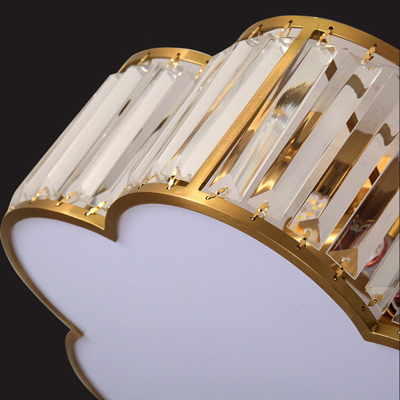 Bloemenkristal inbouwverlichting Minimalistische woonkamerplafondinbouw in goud