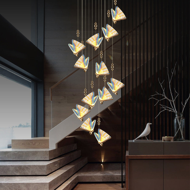 Modern Creative Creative Butterfly Candant Light Creative Acrilic Acrilic Hanging Lampade per soggiorno