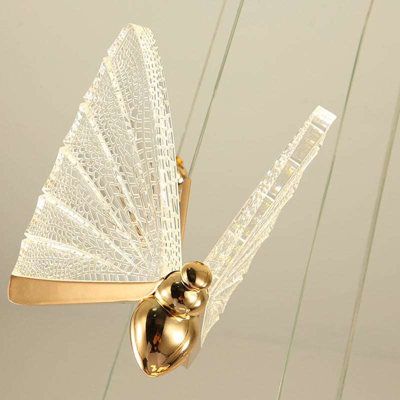 Modern Creative Creative Butterfly Candant Light Creative Acrilic Acrilic Hanging Lampade per soggiorno