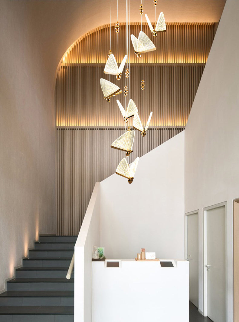 Modern Creative Creative Butterfly Candant Light Creative Acrilic Acrilic Hanging Lampade per soggiorno
