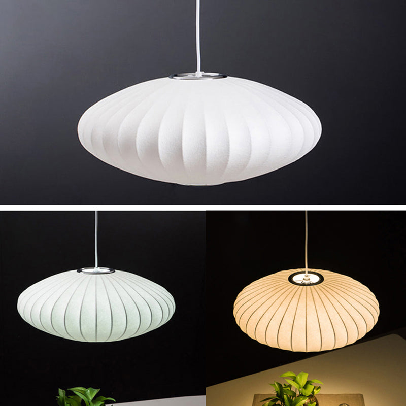 Airship-shaped Creative Silkworm Hanging Light White Home Decorative Lighting Fixture for Living Room