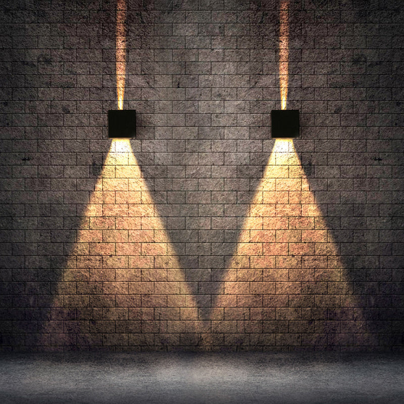 Modern Minimalist Style Square Wall Mounted Light Fixture Metal 2 Lights Wall Lights