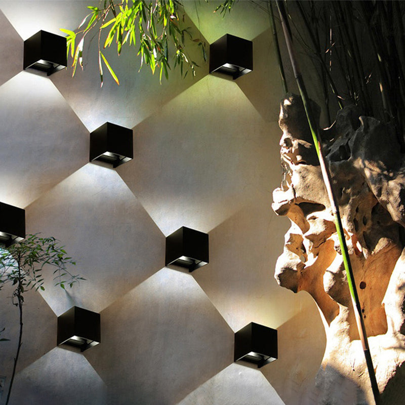 Modern Minimalist Style Square Wall Mounted Light Fixture Metal 2 Lights Wall Lights