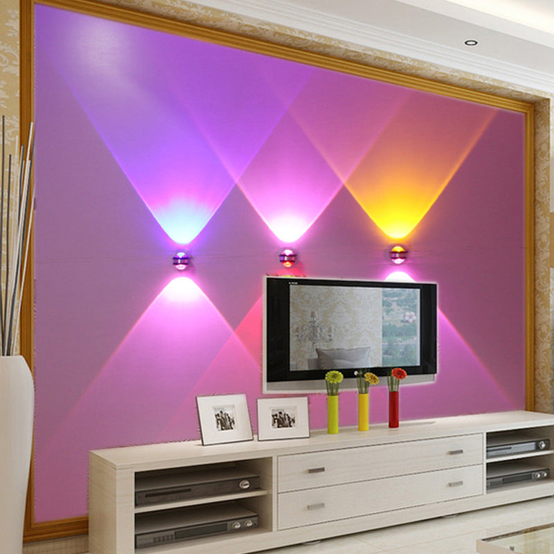 Moderner Kreis auf und ab LED Wandleuchter Kristall 2 Lichter Wandlampen