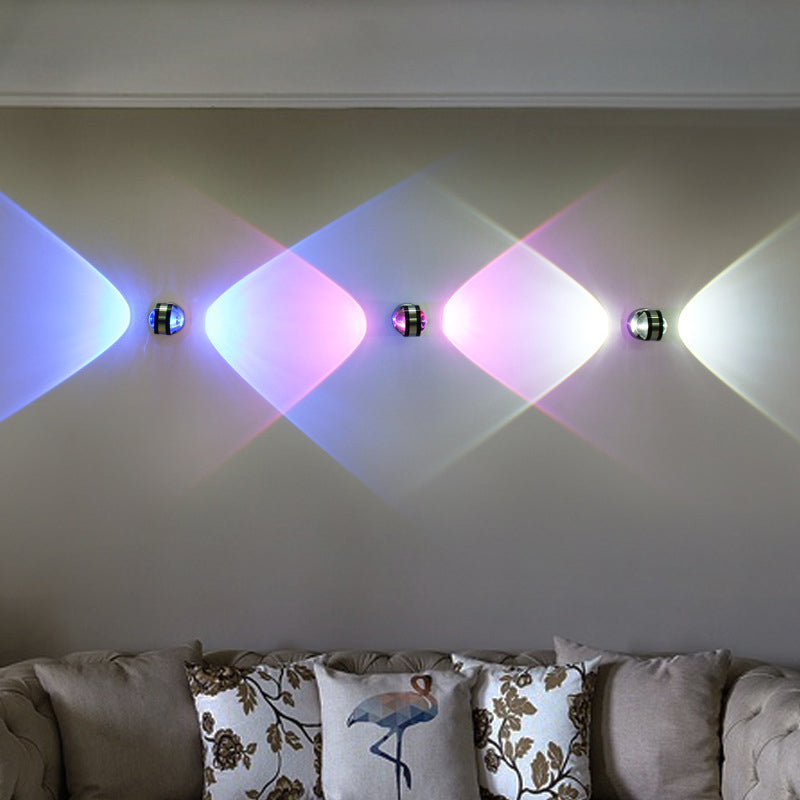 Moderner Kreis auf und ab LED Wandleuchter Kristall 2 Lichter Wandlampen